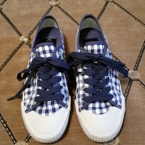 Tory Burch Navy Blue & White Seakers Sz 9.5